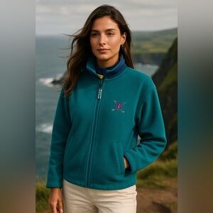 Vintage Bugle Boy Fleece Jacket Gorpcore Granola Quiet Luxury Old Money Academia